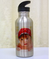 Silver Flask With Straw